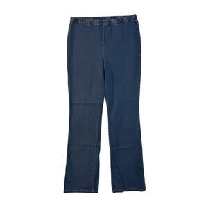 Metro Blues Women's Blue Pull-On Waist Stretch Bootcut 34.5" Inseam Jeans SZ XLT